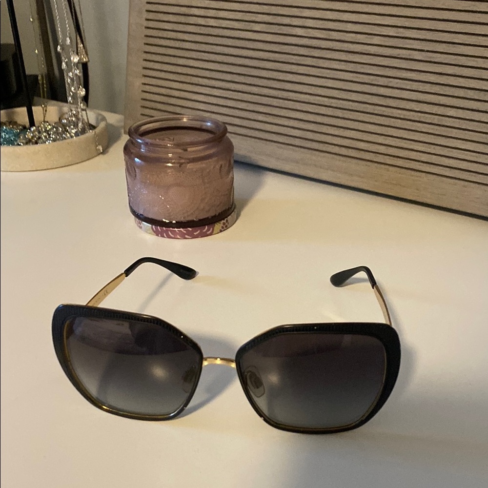 Dolce & Gabbana Black and Gold Oversized Sunglasses